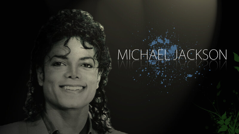 Michael Jackson Portrait — Black, Dramatic, Photograph, Text, Splatter