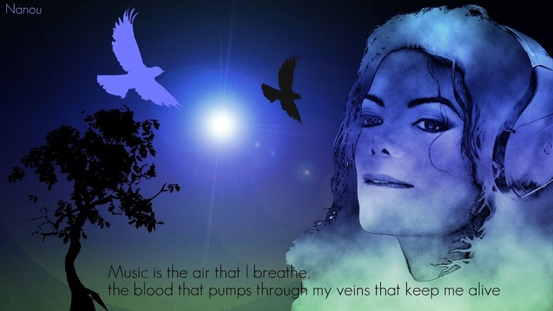 Michael Jackson Portrait — Blue, Dramatic, Night