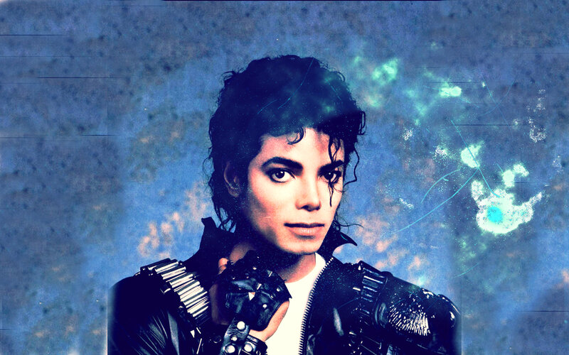 Michael Jackson Portrait — Blue, Dramatic, Photograph, Jacket