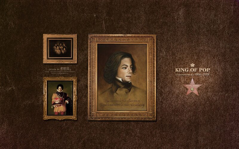 Michael Jackson Portrait — Brown, Dramatic, Illustration