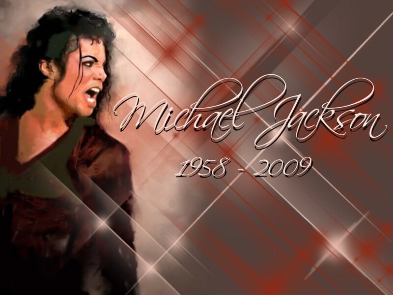 Michael Jackson Portrait — Red, Dramatic, Digital Art, Text