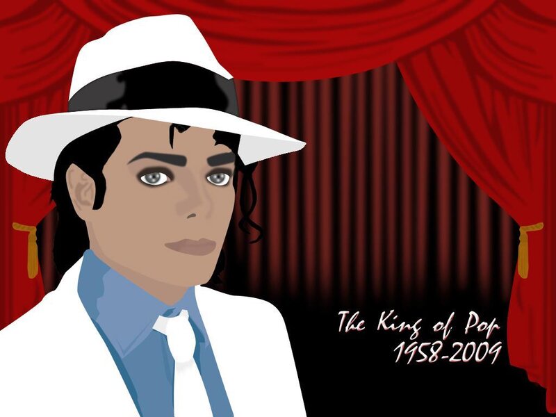 Michael Jackson Portrait — Red, Dramatic, Digital Art
