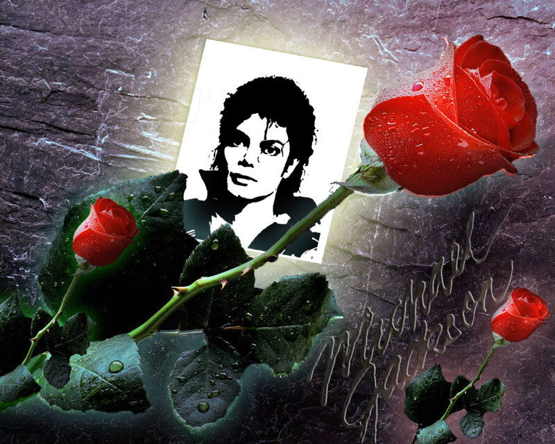 Michael Jackson Portrait — Red, Dramatic