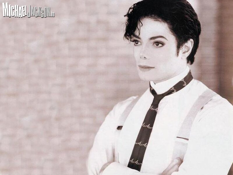 Michael Jackson Portrait — White, Serious
