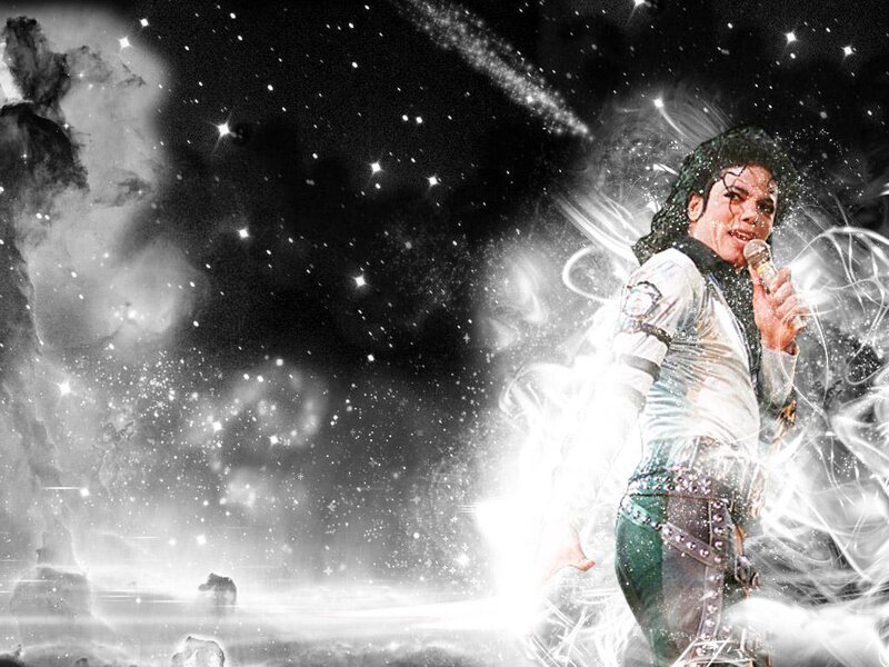 Michael Jackson Singing — Black, Dramatic, Night, Digital Art