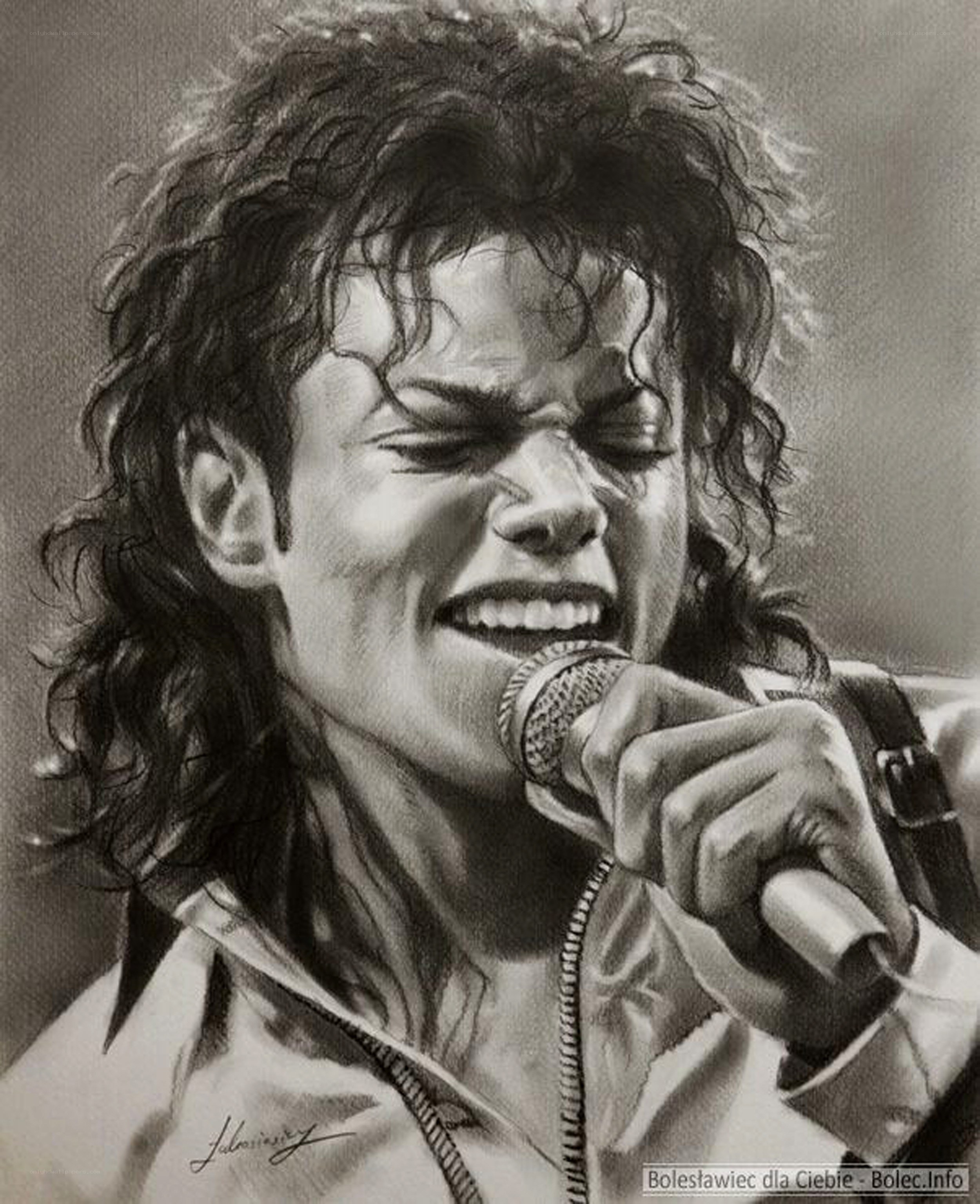 Michael Jackson singing portrait
