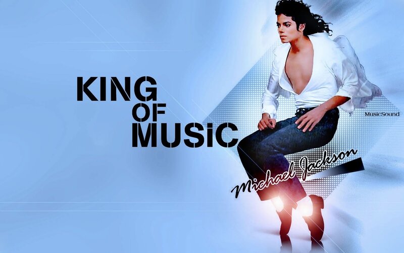 Michael Jackson Sitting — Blue