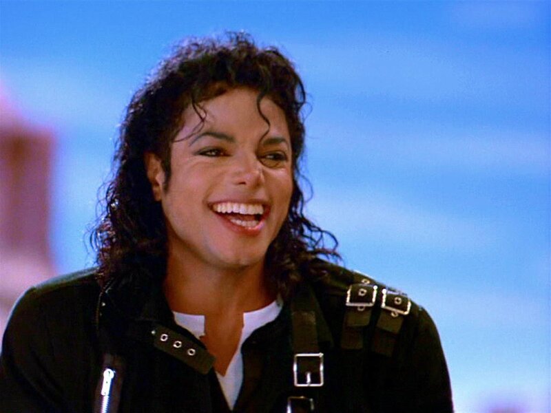 Michael Jackson Smiling — Blue