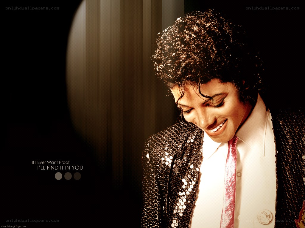 Michael Jackson smiling in sequins