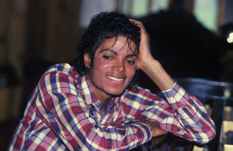 Michael Jackson Smiling — Red, Relaxed