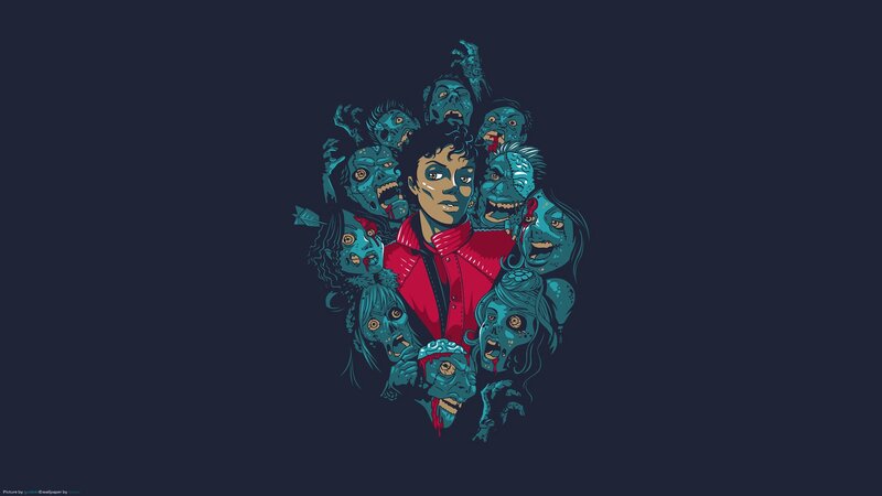 Michael Jackson Surrounded by Zombies — Blue
