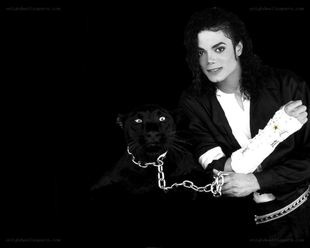 Michael Jackson with black panther
