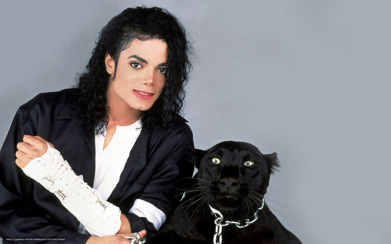 Michael Jackson with Black Panther — Gray, Neutral