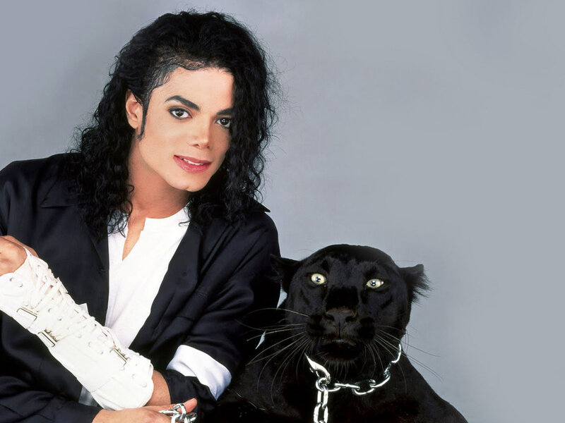 Michael Jackson with Black Panther — Gray