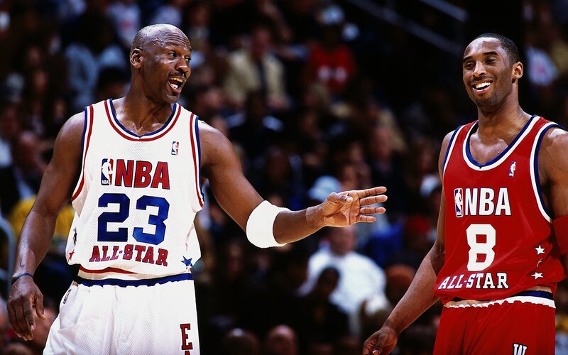 Michael Jordan and Kobe Bryant at All-Star Game