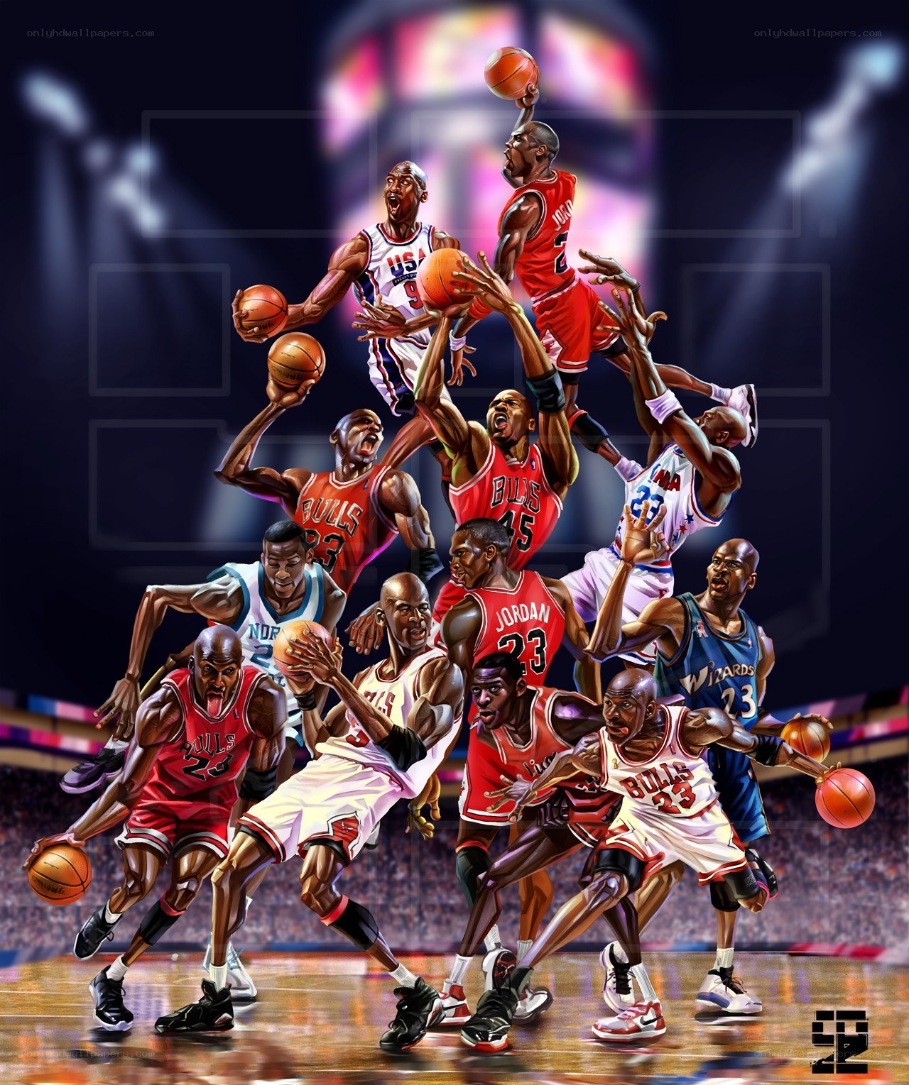 Michael Jordan basketball collage