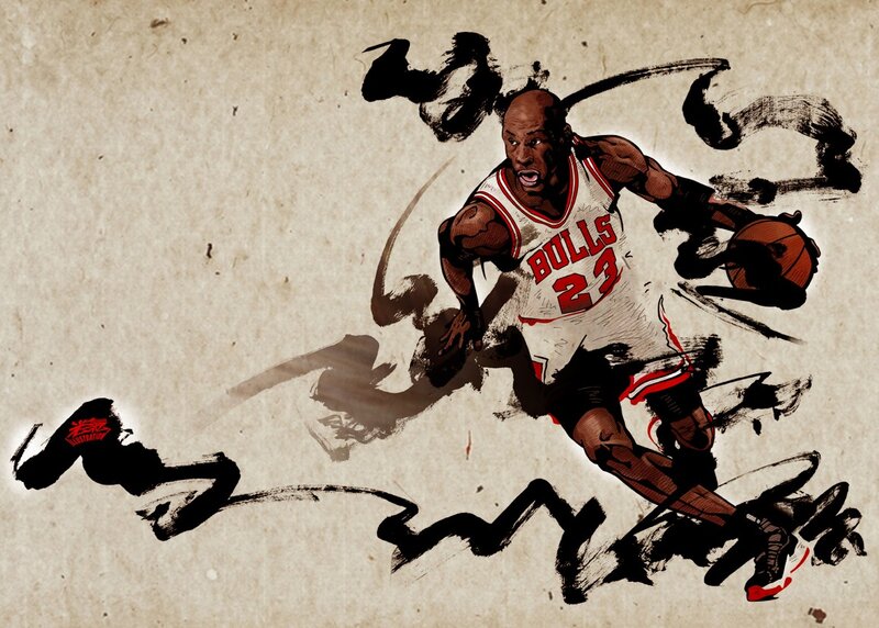 Michael Jordan dribbling