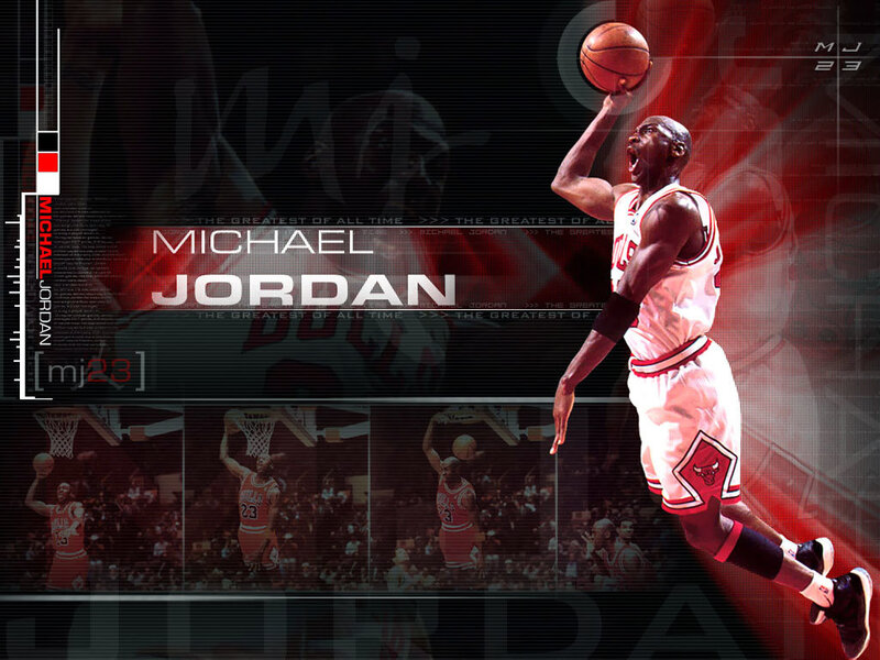 Michael Jordan Dunking — Red, Dynamic, Dramatic