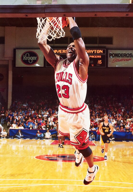 Michael Jordan dunks in a game