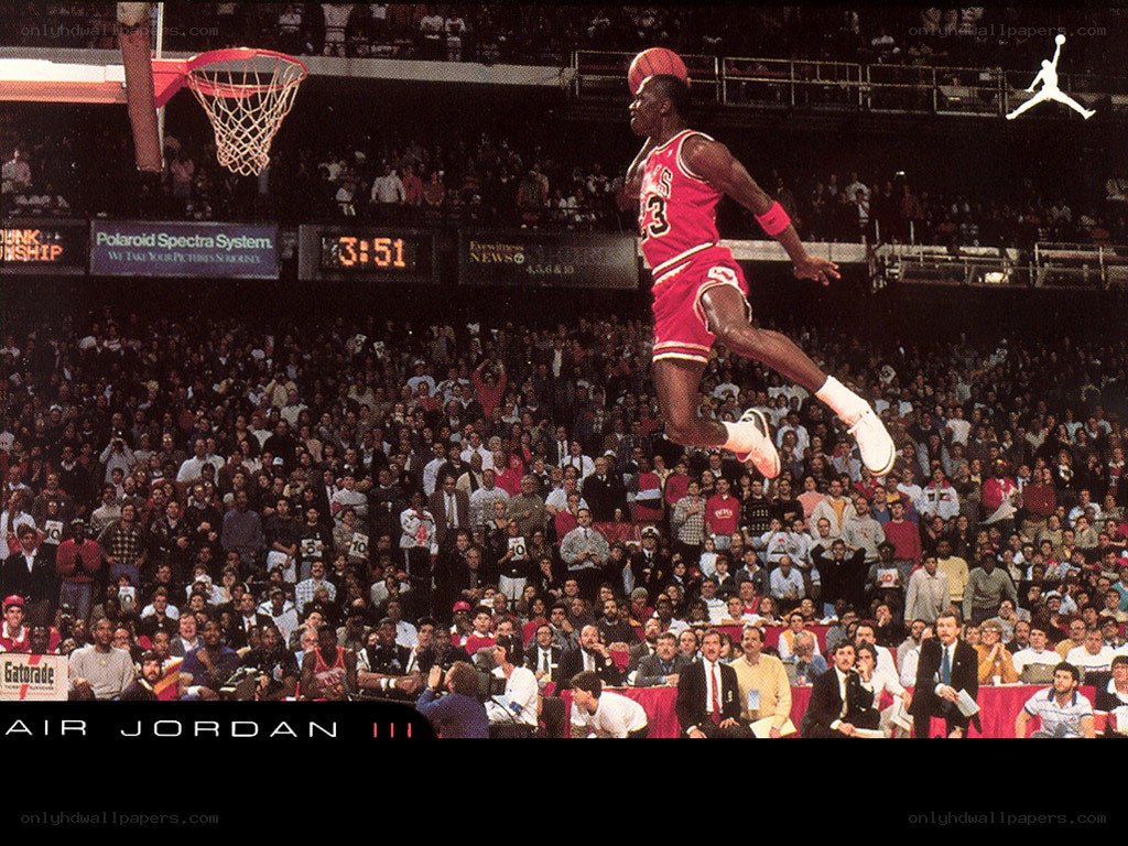 Michael Jordan mid-air dunk