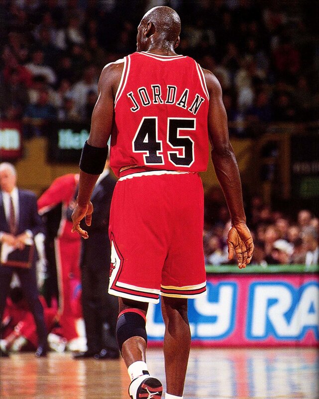Michael Jordan on basketball court