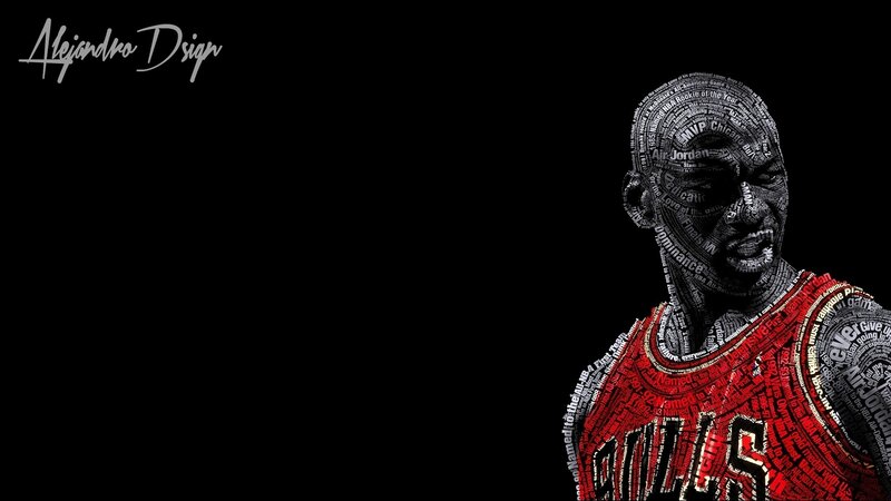 Michael Jordan Portrait — Black, Dramatic, Digital Art, Basketball Jersey