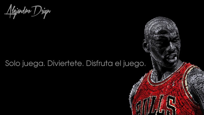 Michael Jordan Portrait — Black, Dramatic, Digital Art, Text Art
