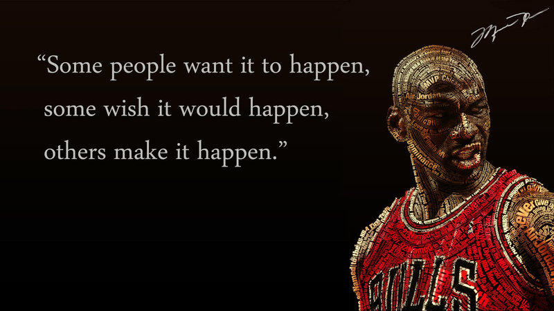 Michael Jordan Portrait — Black, Inspirational