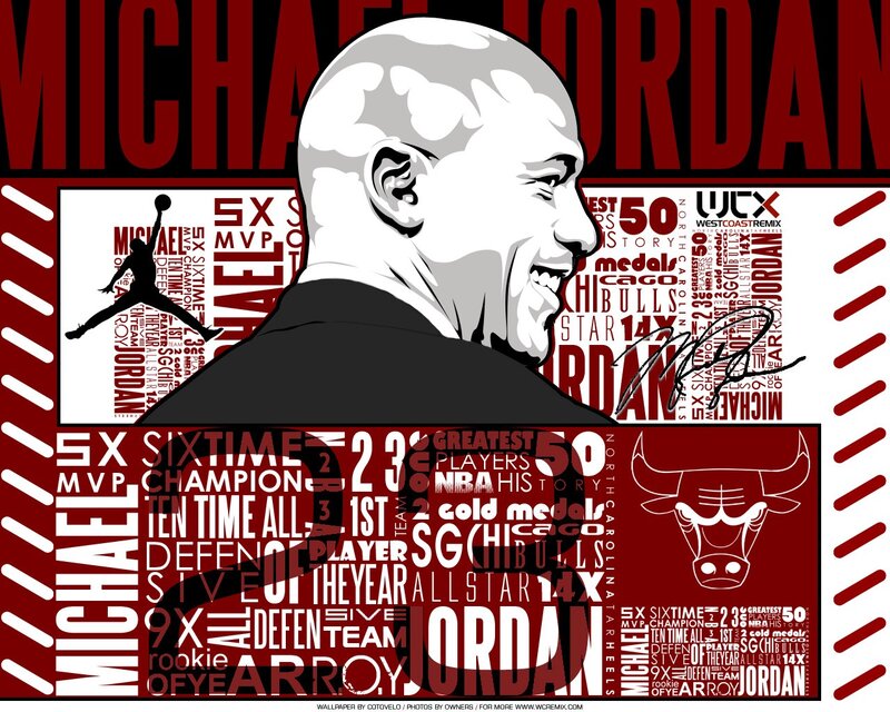 Michael Jordan Portrait — Red, Dynamic
