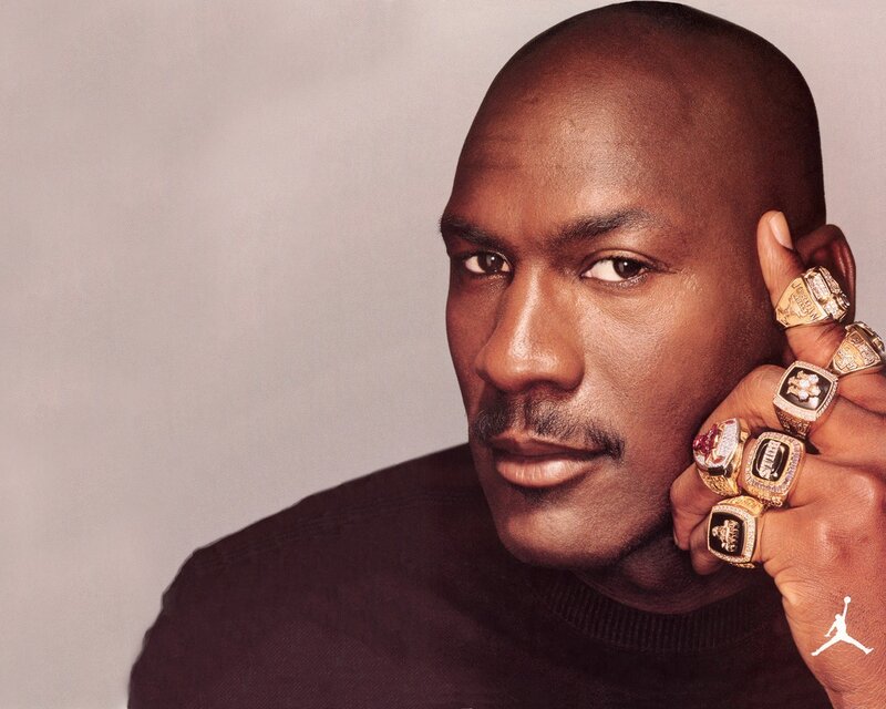 Michael Jordan with Rings — Black