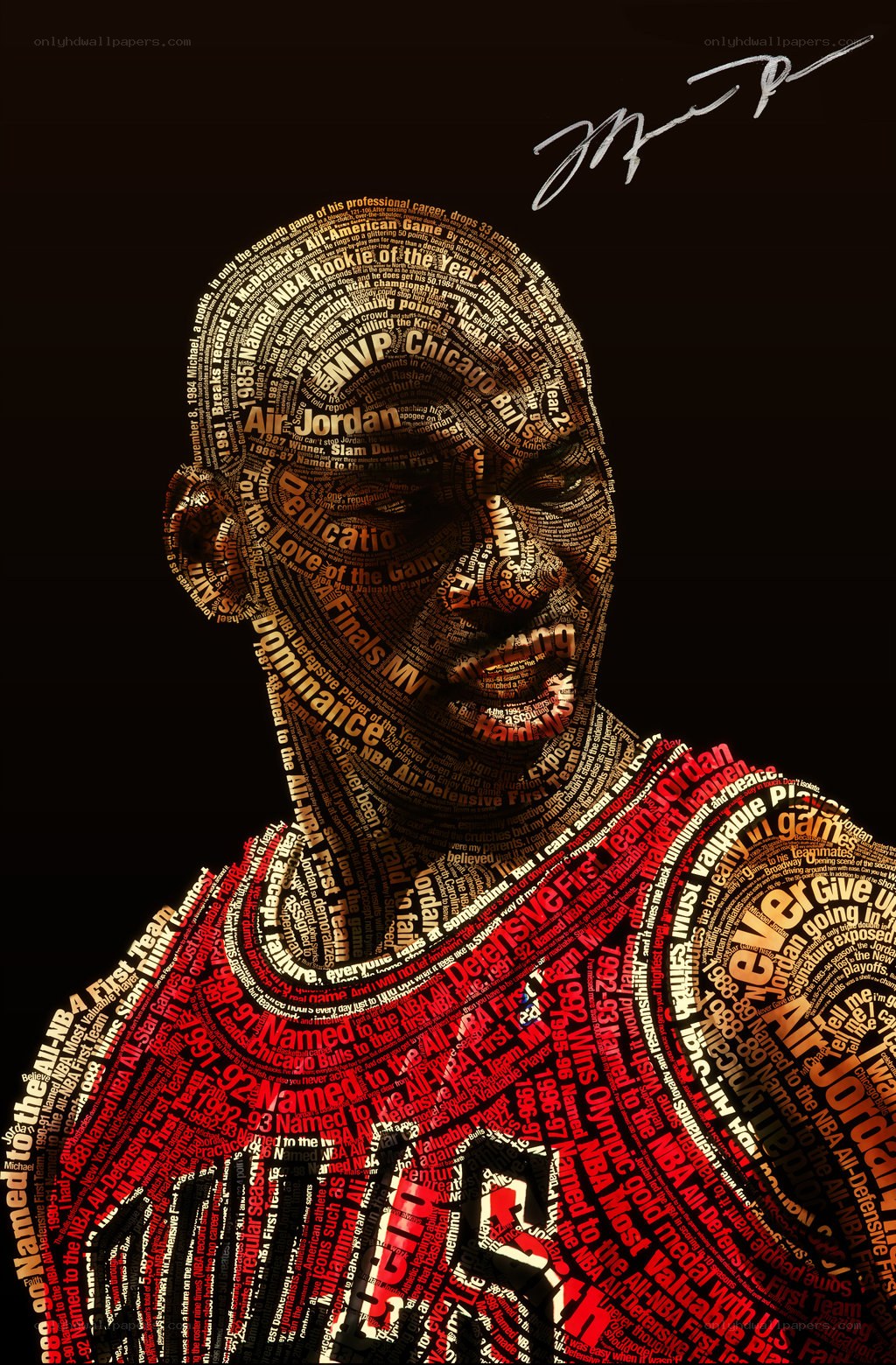Michael Jordan word art portrait