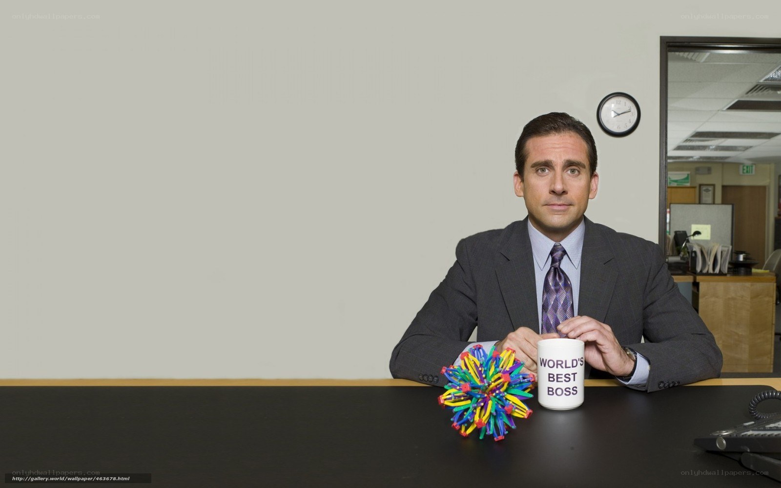 Michael Scott at his desk