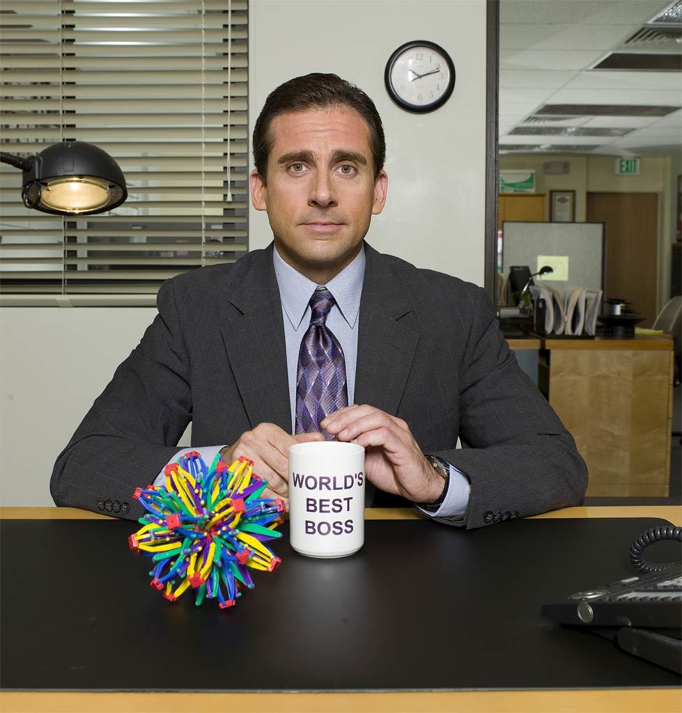 Michael Scott at his desk