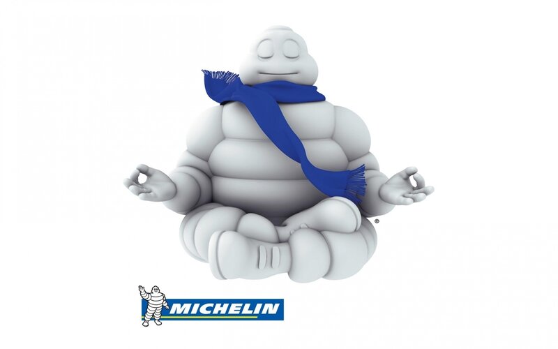 Michelin Man Meditating — White