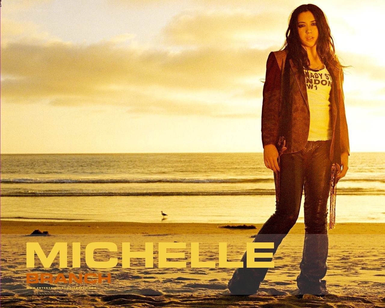 Michelle Branch on a beach