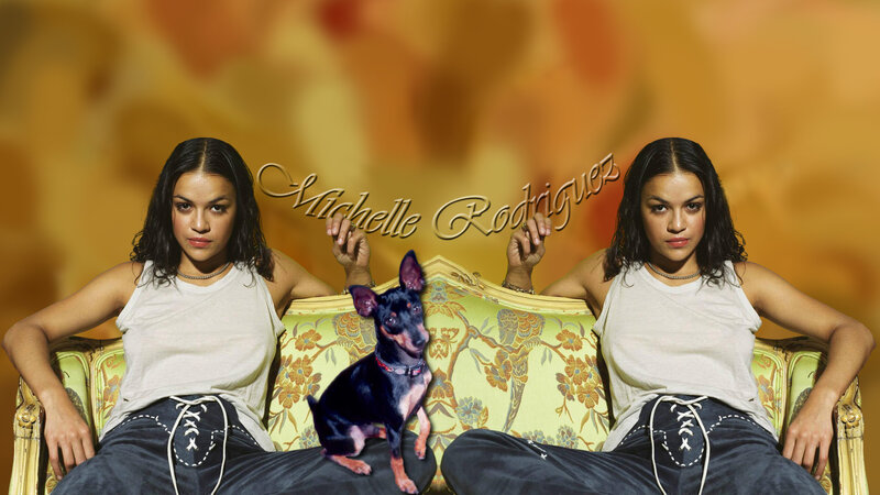 Michelle Rodriguez with Dog