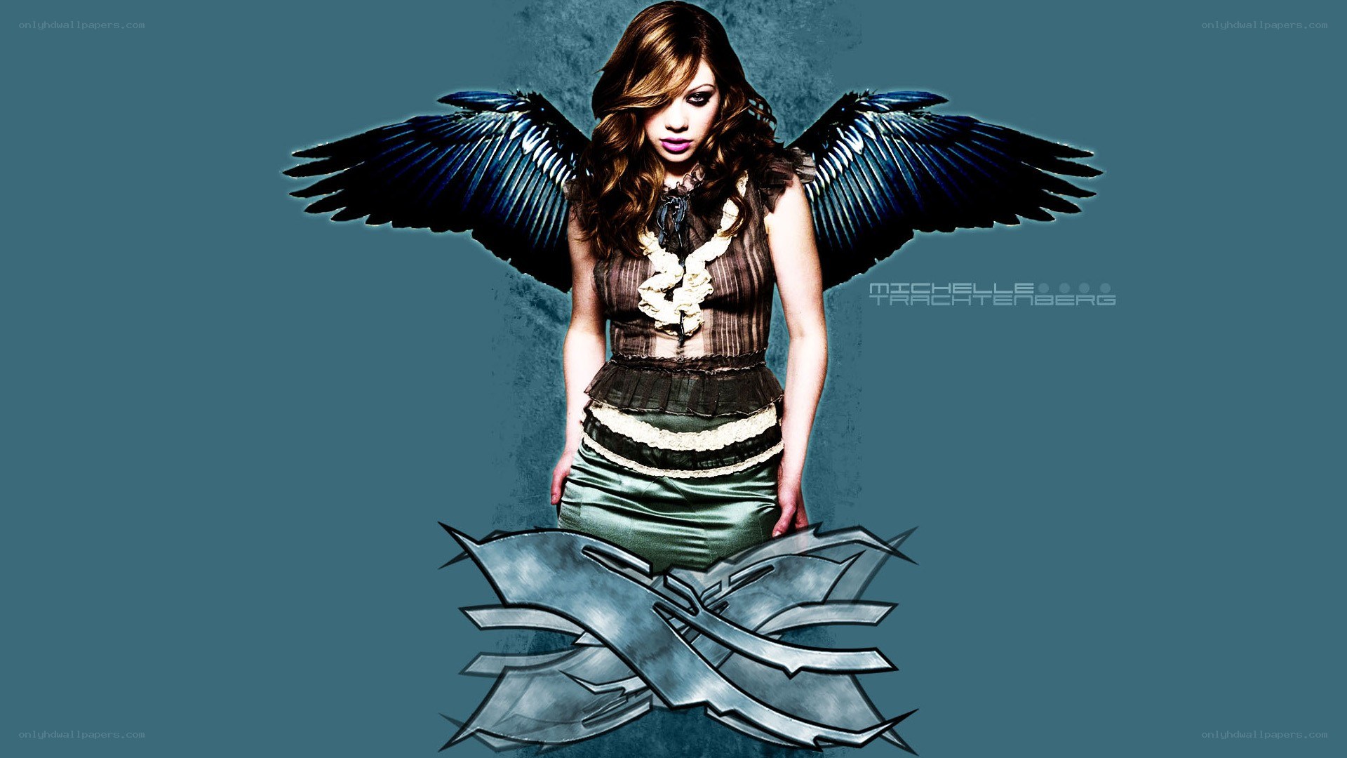 Michelle Trachtenberg with wings