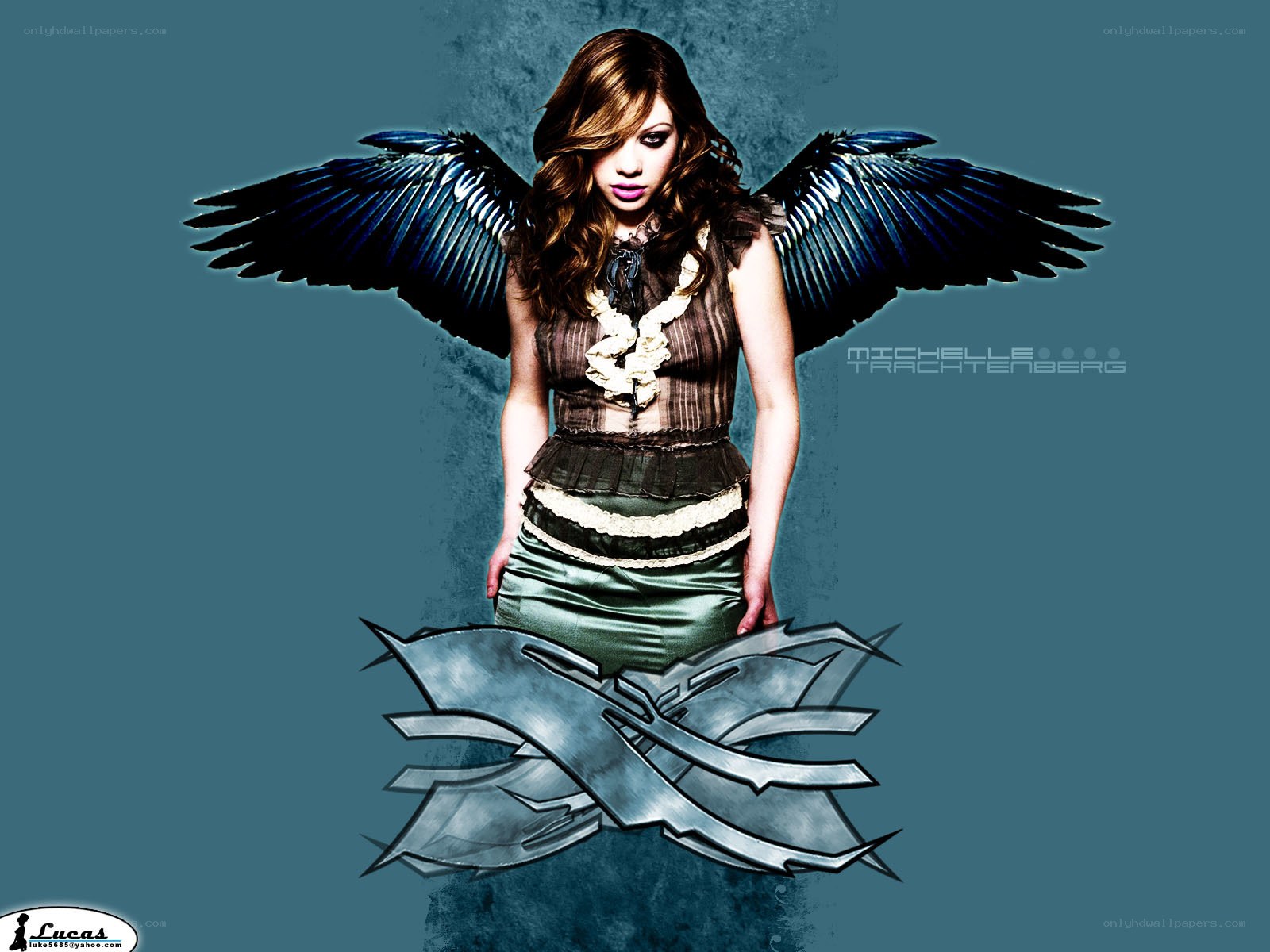 Michelle Trachtenberg with wings