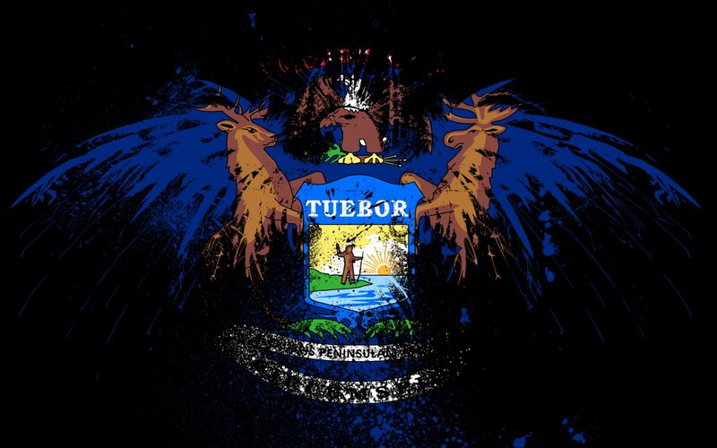 Michigan State Seal — Blue