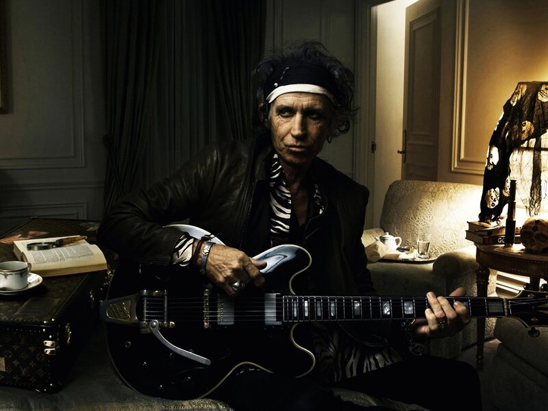 Mick Jagger with guitar