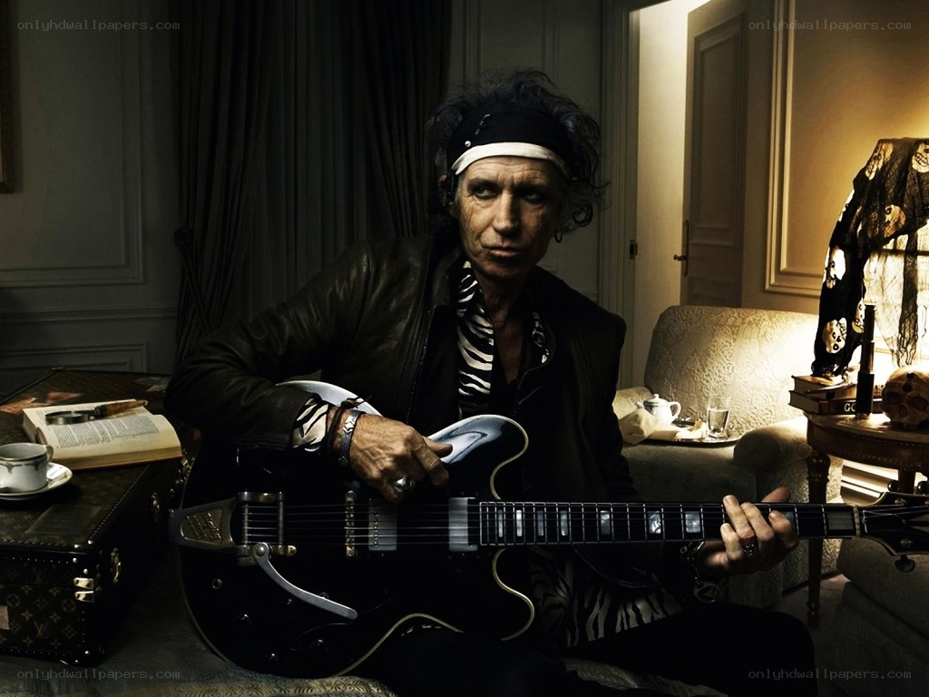 Mick Jagger with guitar