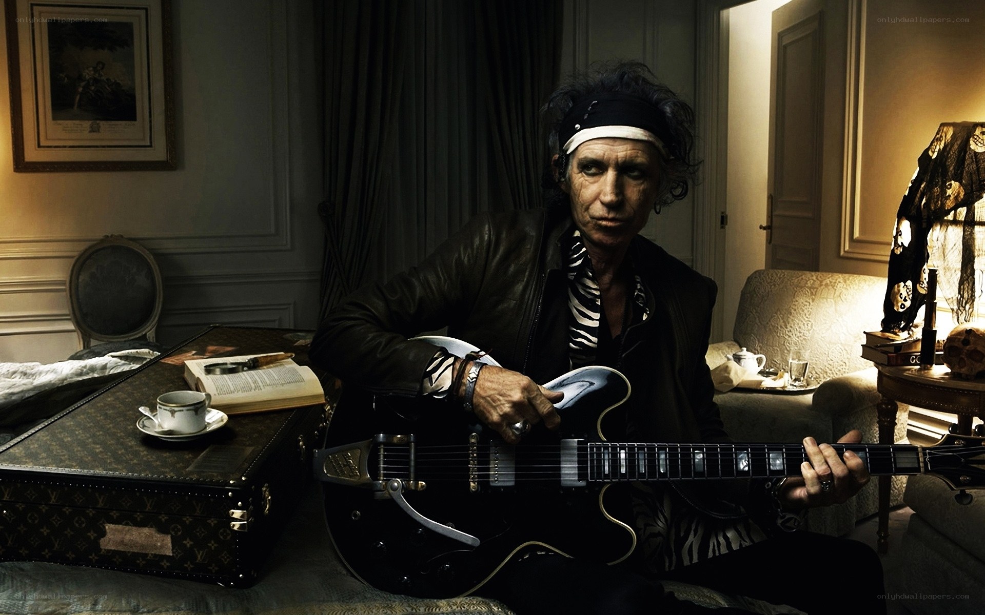 Mick Jagger with guitar