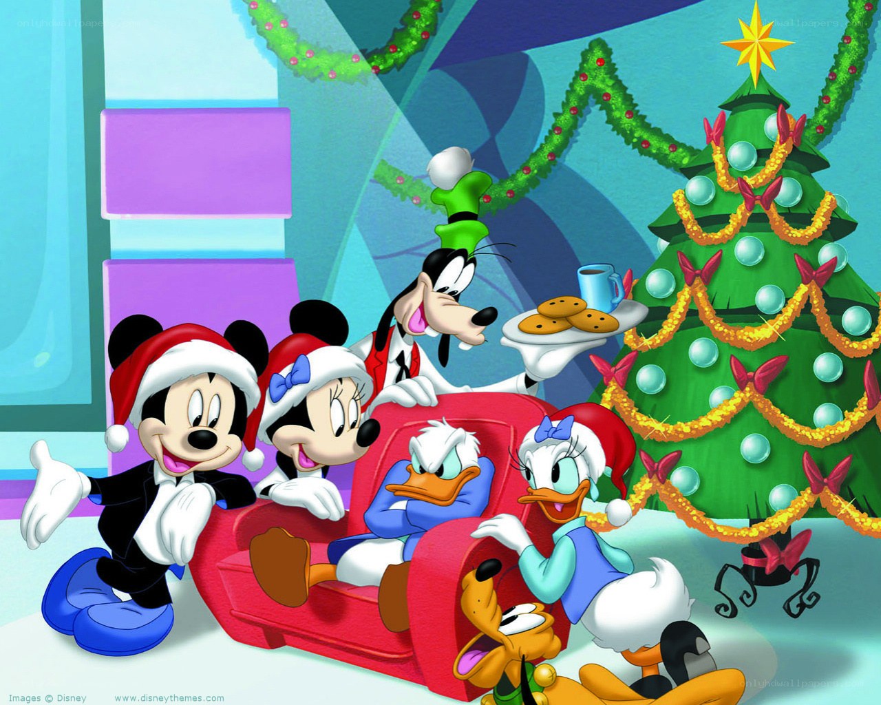 Mickey and friends at Christmas