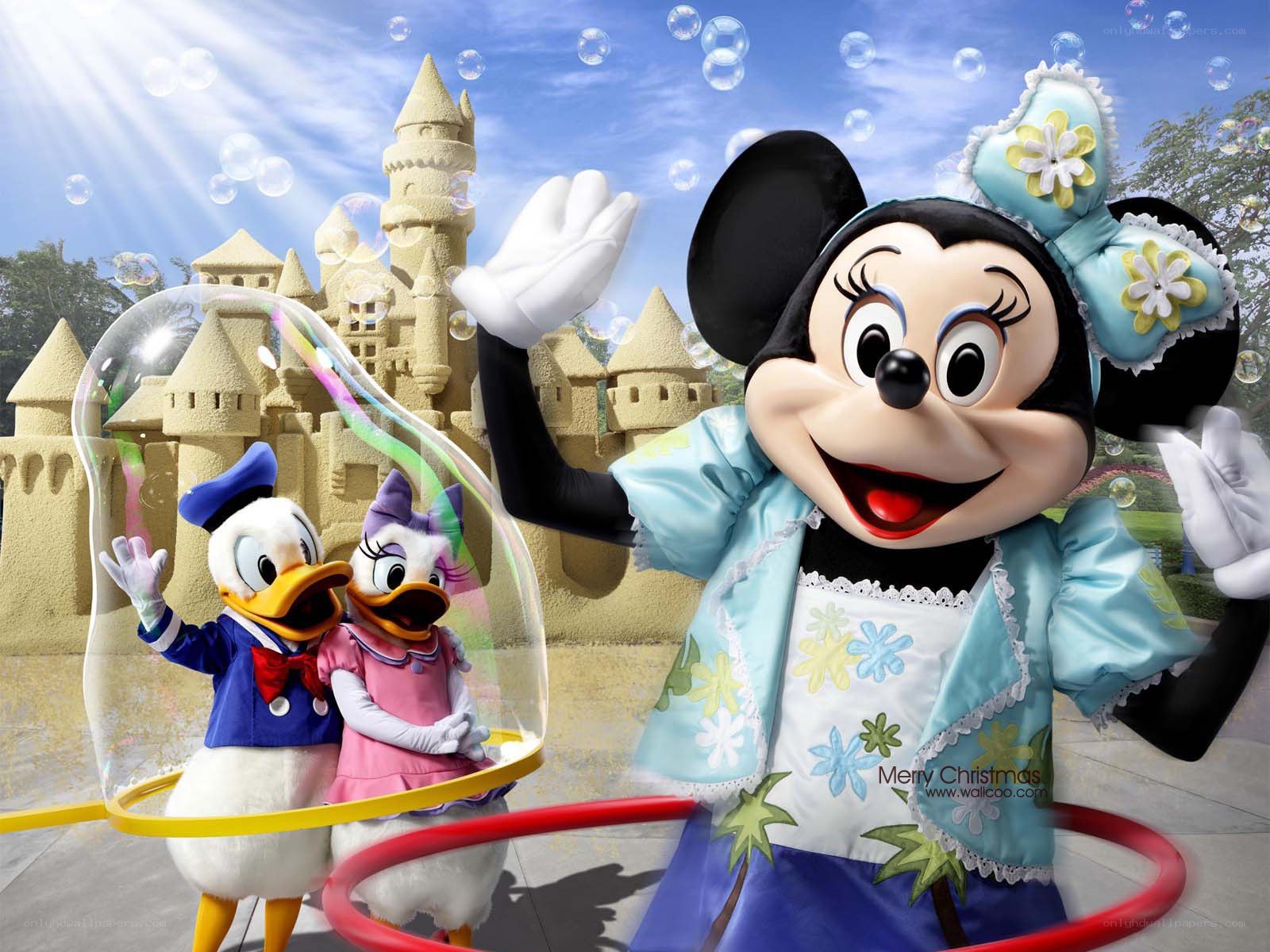 Mickey and friends in a bubble