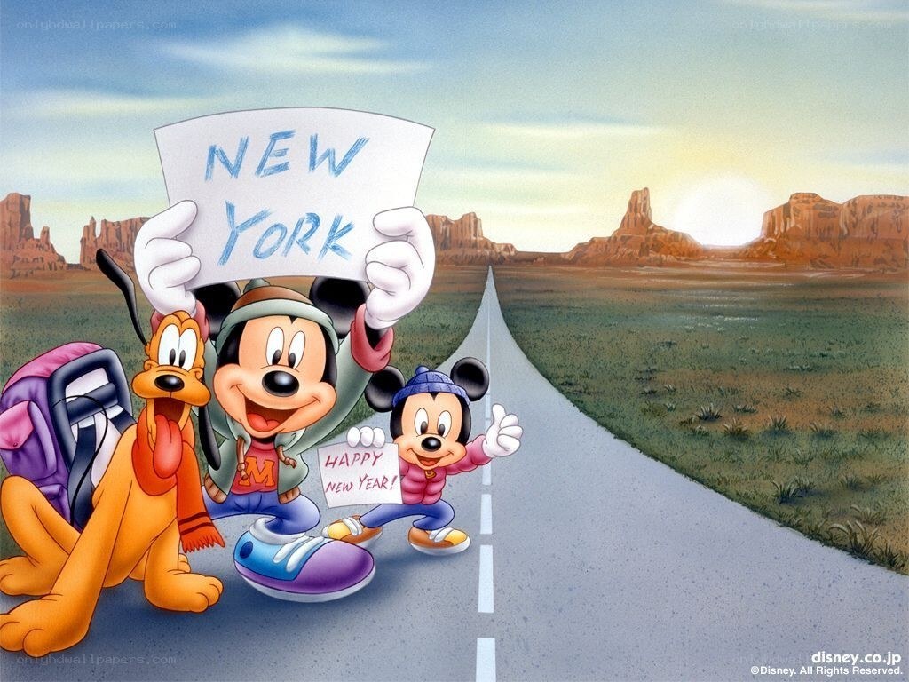 Mickey and friends on a road trip