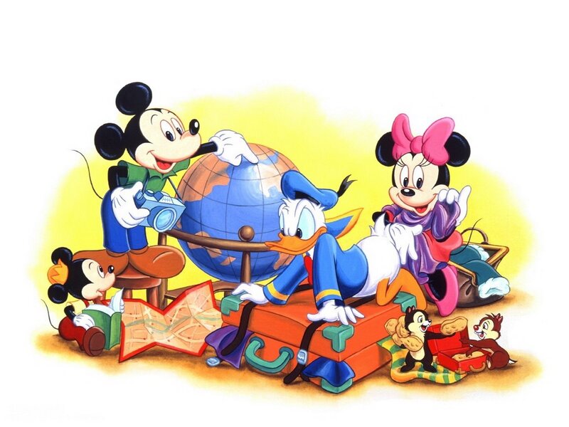 Mickey and friends on a trip