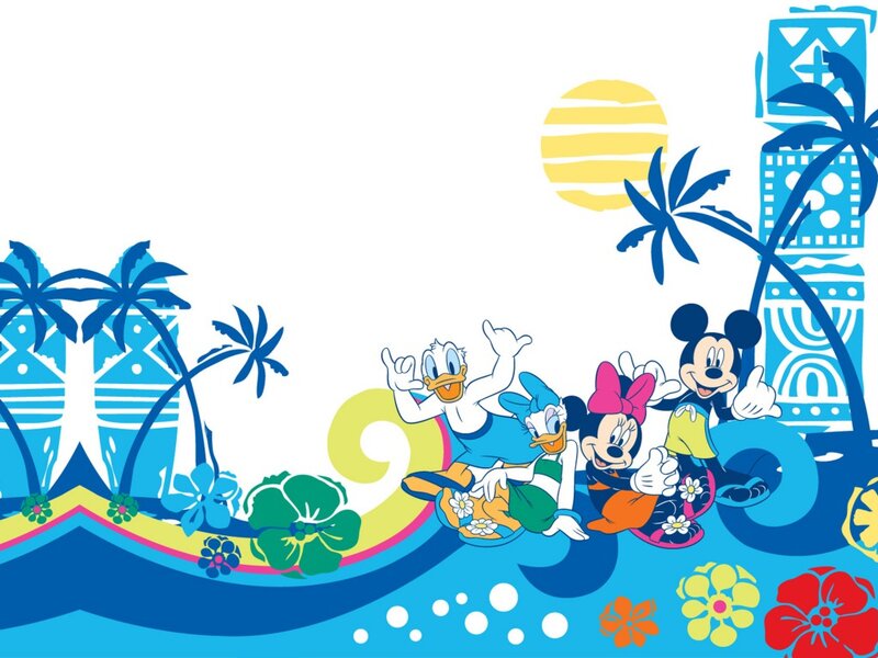 Mickey and Friends on Surfboard