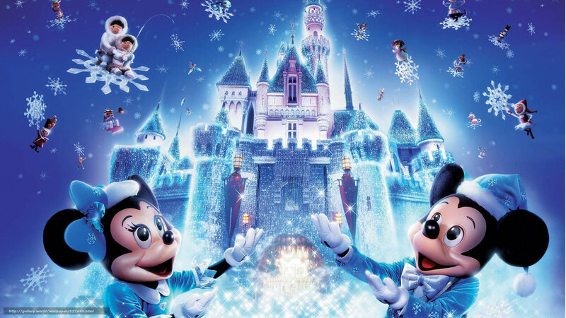 Mickey and Minnie at a winter castle