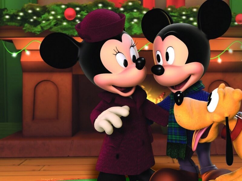 Mickey and Minnie at Christmas