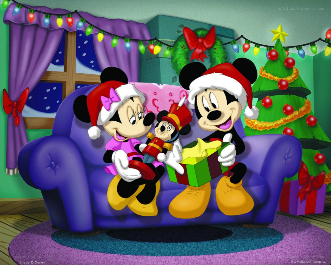 Mickey and Minnie at Christmas